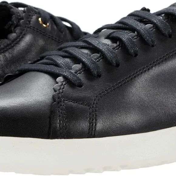 Cole Haan Grand OS Black, Scalloped Leather, sneakers - Picture 2 of 10
